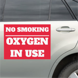 No smoking oxygen in use medical magnetic sign
