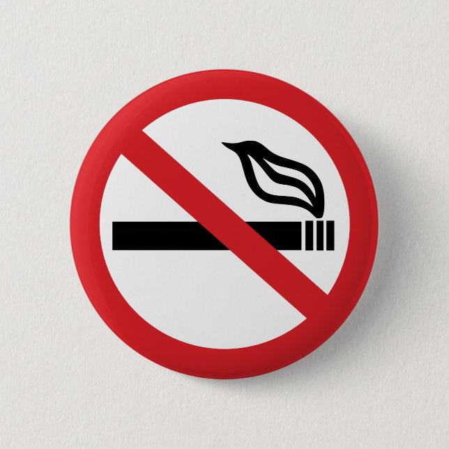 No Smoking Pinback Button (Front)