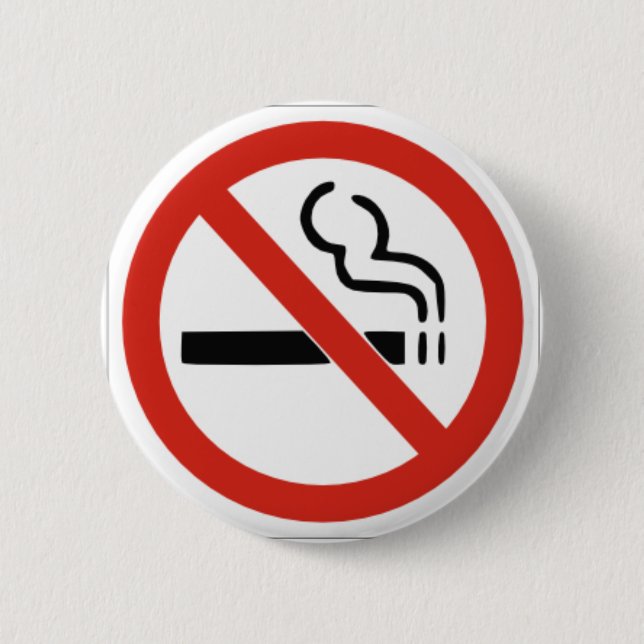 No Smoking Pinback Button (Front)