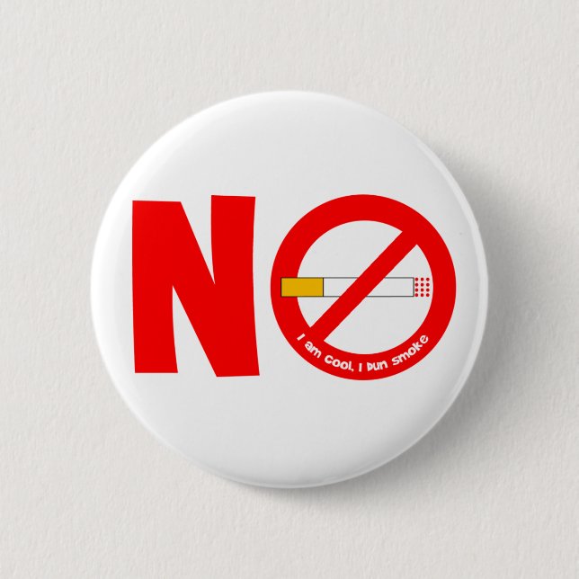 No Smoking Pinback Button (Front)