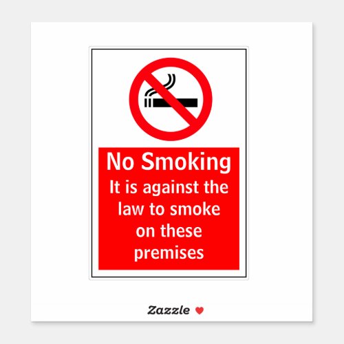 No Smoking Premises Sticker