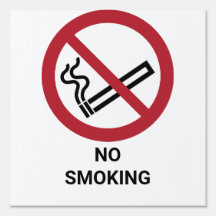 No Smoking, Prohibition Sign