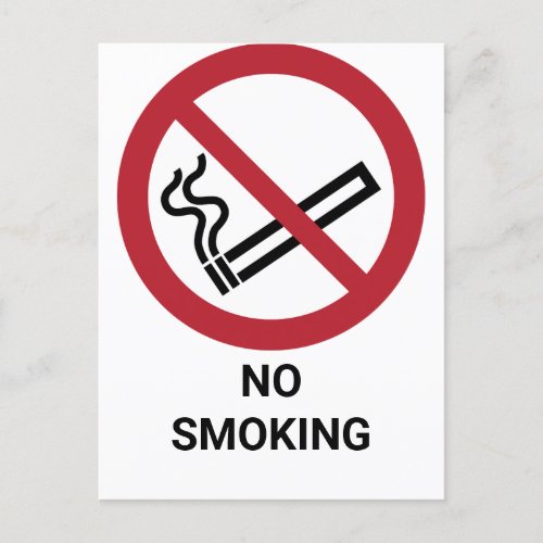 No Smoking Prohibition Sign Postcard