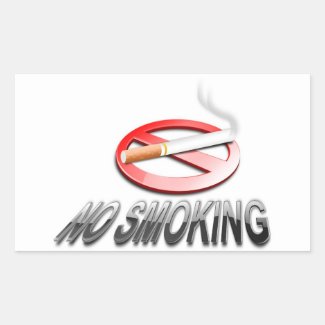 NO SMOKING RECTANGULAR STICKER