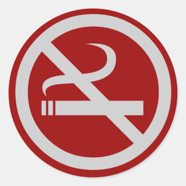 No smoking red gray symbol stickers (Front)