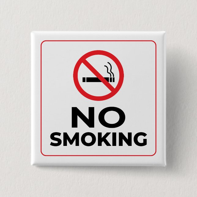 No Smoking Sign Button (Front)