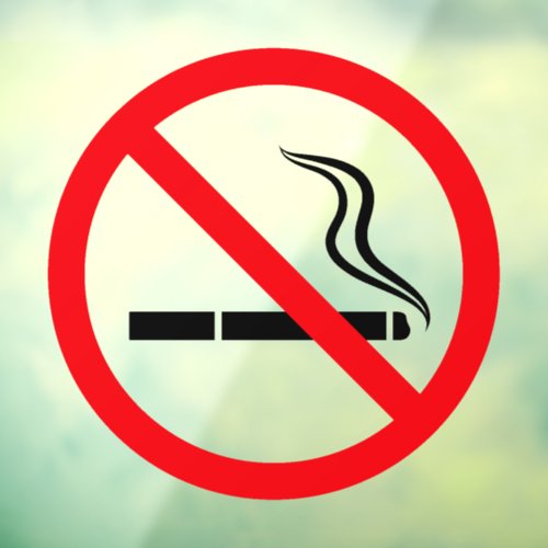 No smoking sign cigarette forbidden window cling