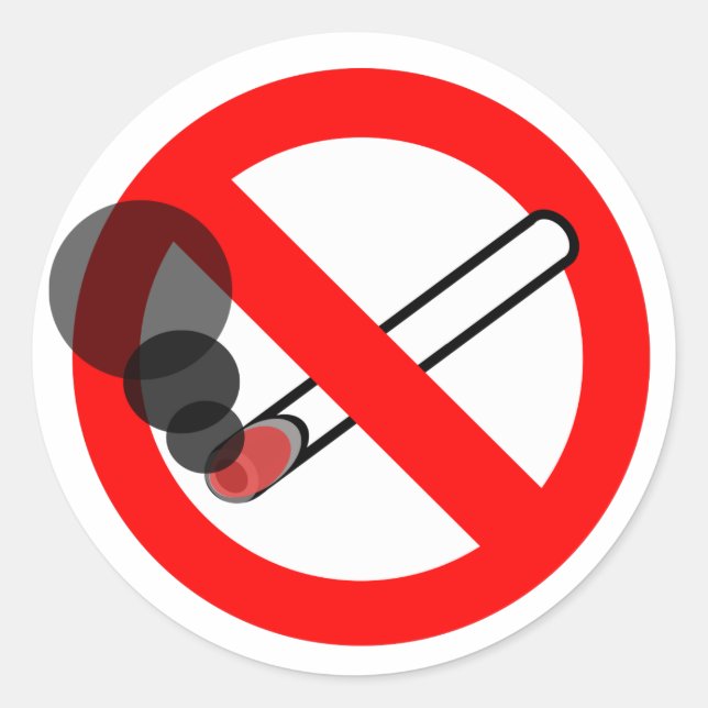 No Smoking Sign Classic Round Sticker (Front)