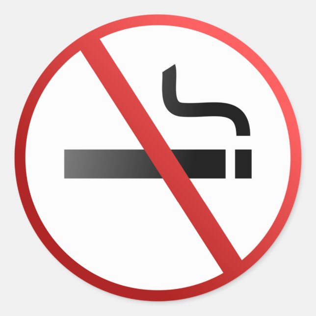 No Smoking Sign Classic Round Sticker (Front)