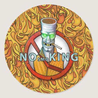 no smoking sign - funny cigarette character classic round sticker