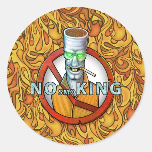 no smoking sign _ funny cigarette character classic round sticker
