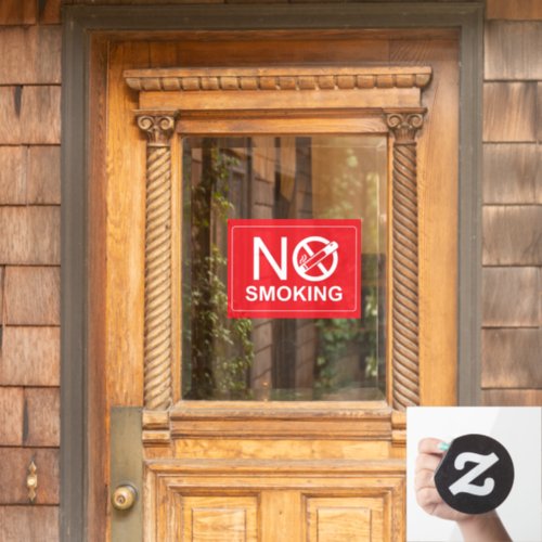 No Smoking Sign Red Window Cling