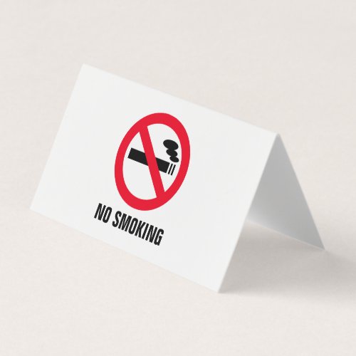 No smoking sign small folded business card