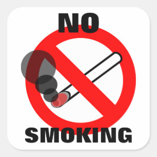 No Smoking Sign Square Sticker