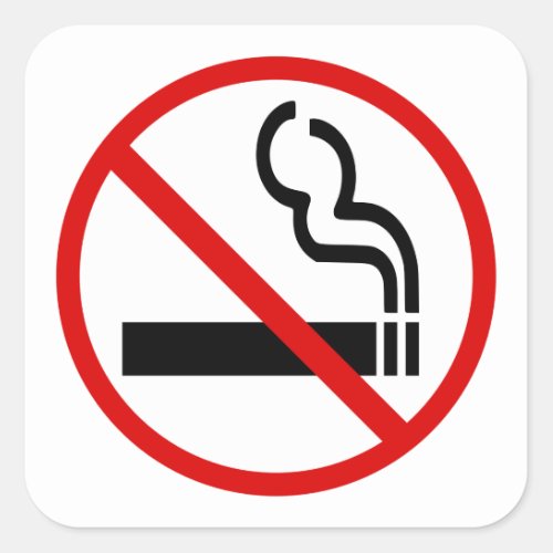 No Smoking Sign Square Sticker