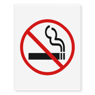 No Smoking Sign Temporary Tattoos