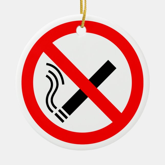NO Smoking Sign - UK Signage Ceramic Ornament (Front)