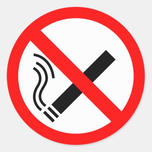 NO Smoking Sign _ UK Signage Classic Round Sticker