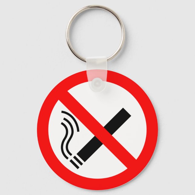 NO Smoking Sign - UK Signage Keychain (Front)