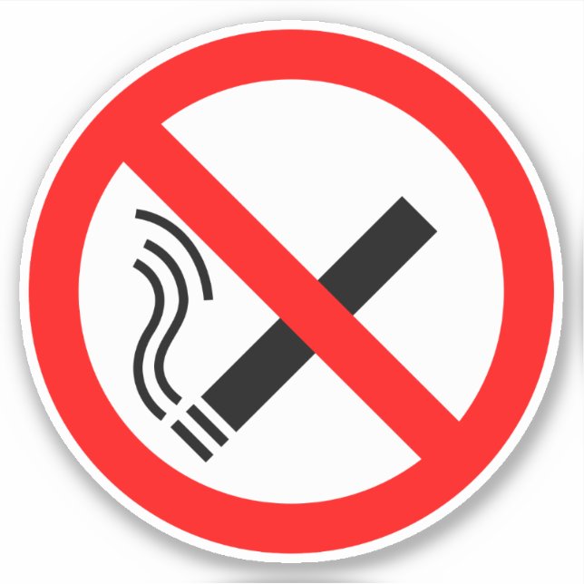 NO Smoking Sign - UK Signage Sticker (Front)