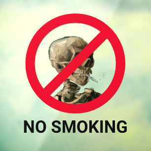 No Smoking Sign with Van Gogh Skull Artwork