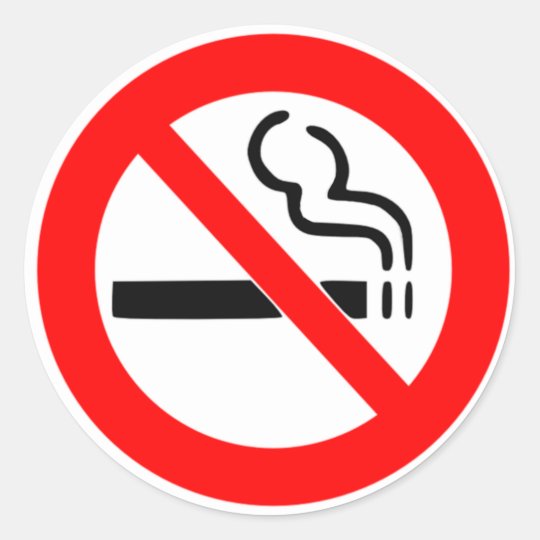 No Smoking Signal - Prohibit Cigarette Classic Round Sticker 