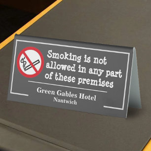 No Smoking - Smoking is Not Allowed Table Tent