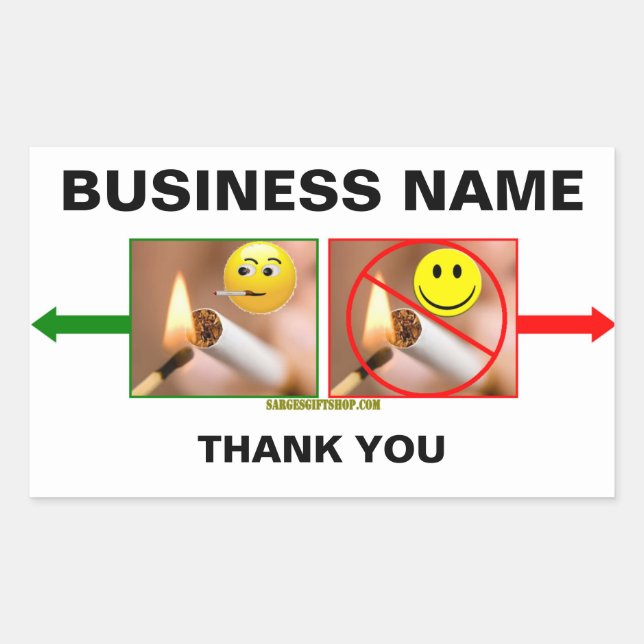 NO SMOKING/SMOKING RECTANGULAR STICKER (Front)