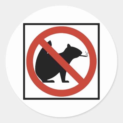 No Smoking Squirrels Allowed Highway Sign Classic Round Sticker
