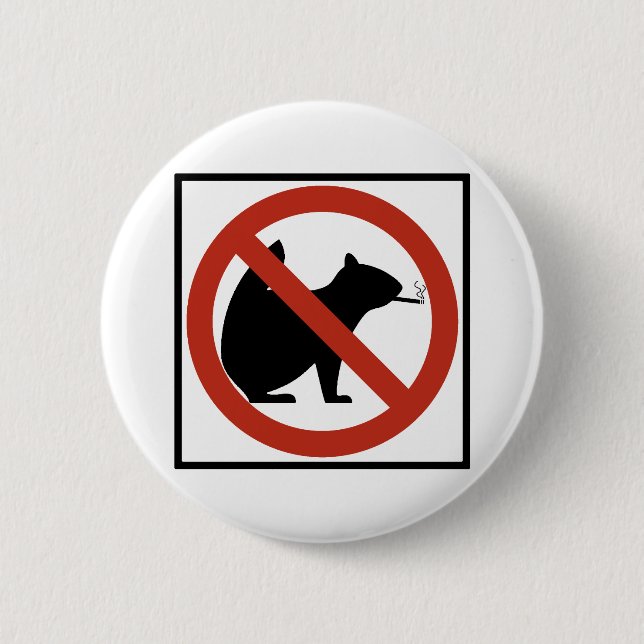 No Smoking Squirrels Allowed Highway Sign Pinback Button (Front)