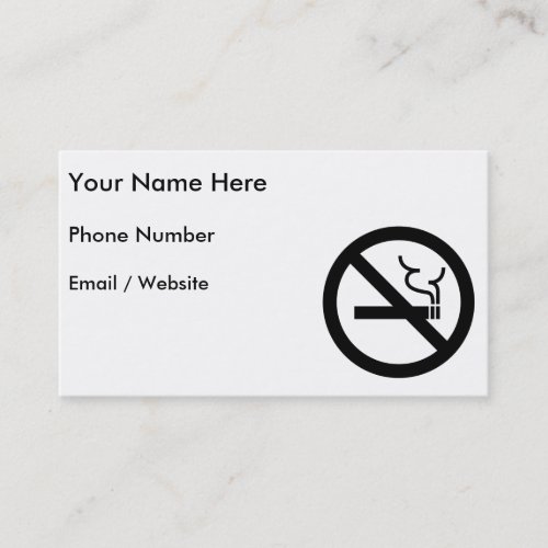 No Smoking Symbol Business Card