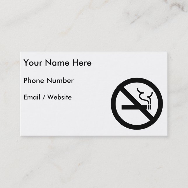 No Smoking Symbol Business Card (Front)