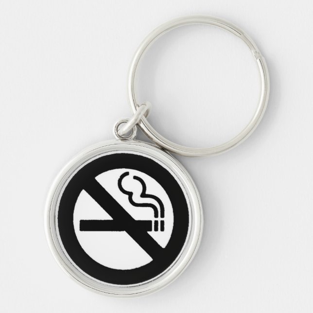 No Smoking Symbol Keychain (Front)