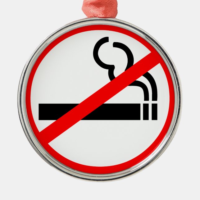 No Smoking Symbol Metal Ornament (Front)