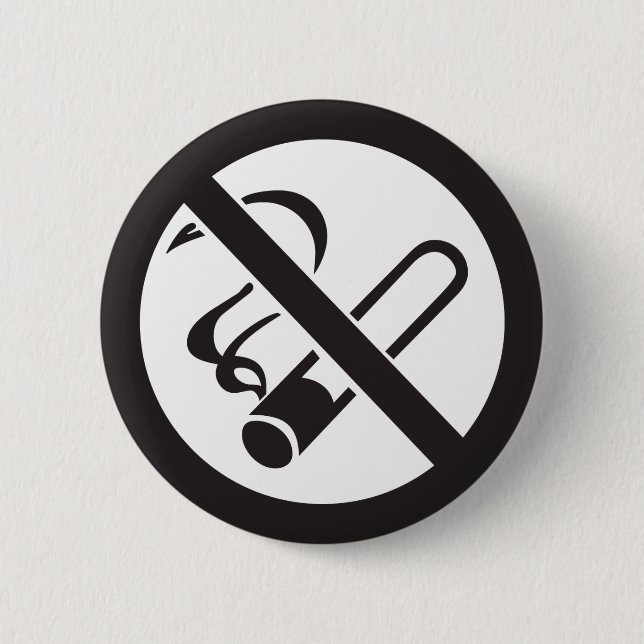 no smoking symbol pinback button (Front)