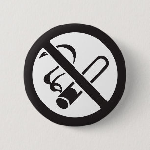 no smoking symbol pinback button