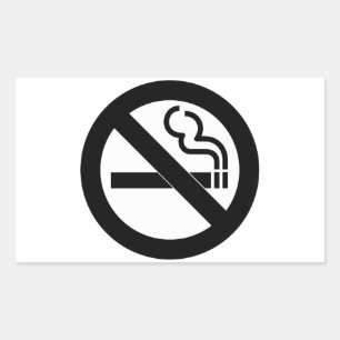 No Smoking Symbol Rectangular Sticker