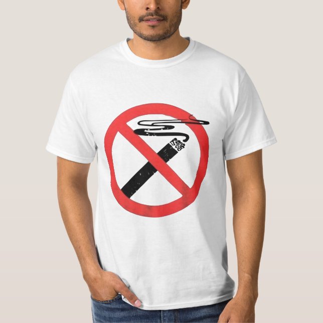 No Smoking T-Shirt - Bold Anti-Smoking Statement  (Front)