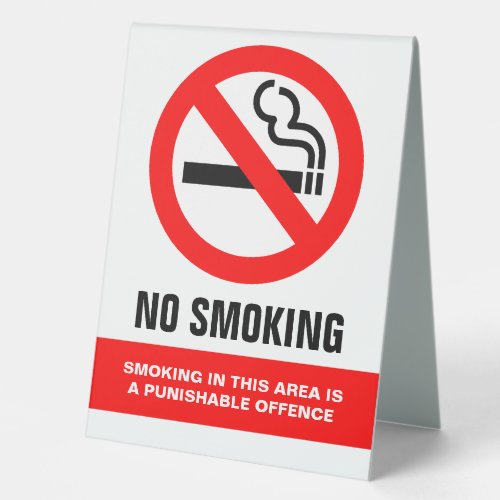 No Smoking Table Tent Sign