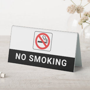 No Smoking Table Tent Sign Visible Warning Design