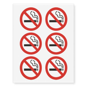 No Smoking Temporary Tattoos