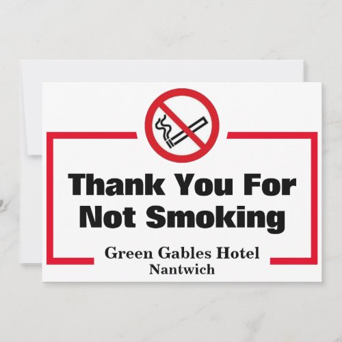 No Smoking _ Thank You for Not Smoking Card