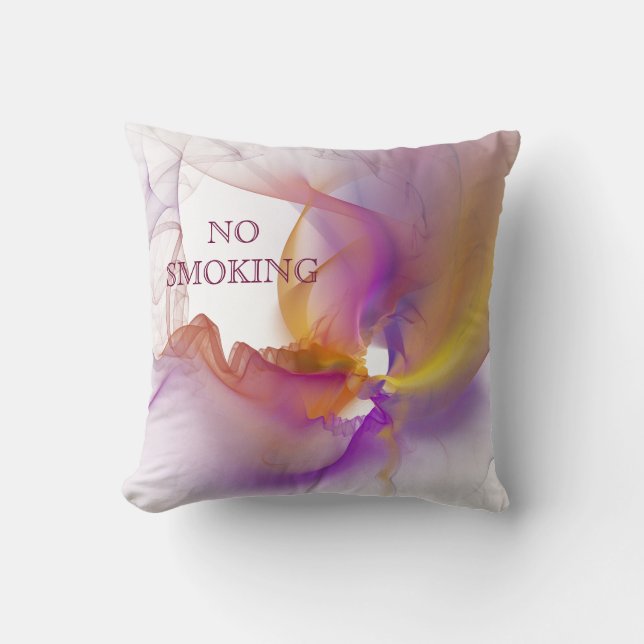 No Smoking Throw Pillow (Front)