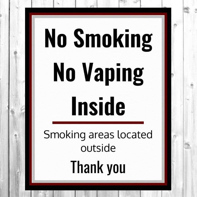 No Smoking Vaping Sign Poster 3 Custom Text Areas (Creator Uploaded)