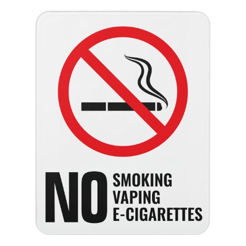 No smoking wall or door sign