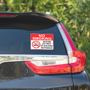 No Smoking Within 25 Feet of Building Entrance Sticker