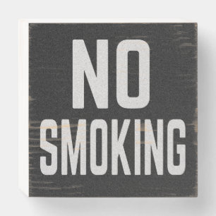 No Smoking Wooden Box Sign