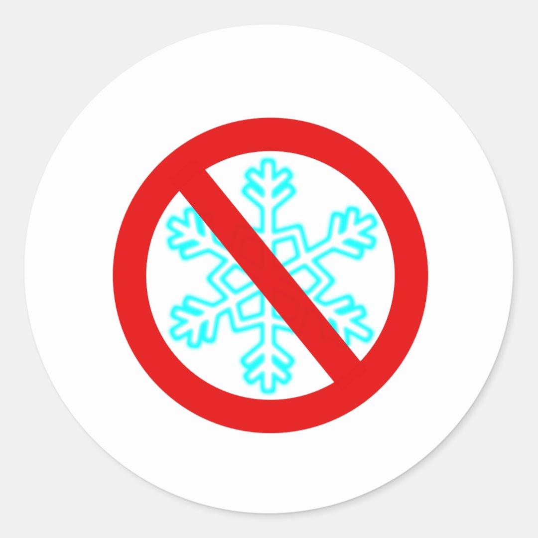 No Snowflake Classic Round Sticker | Zazzle