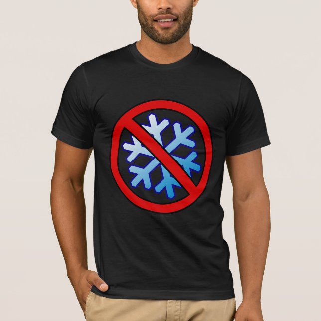 No Snowflakes - Snowflake in Red Slash Circle T-Shirt (Front)