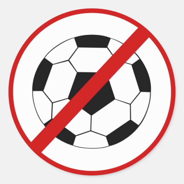 no-soccer classic round sticker (Front)